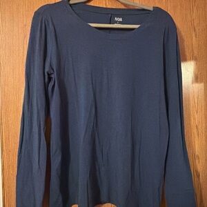 Anna Navy Long Sleeve Crew Tee
